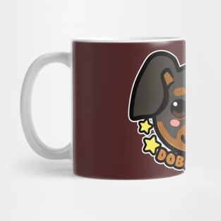 KAWAII Chibi Dobermann Dog Face Mug